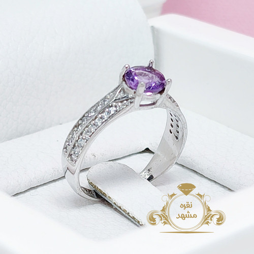 انگشتر زنانه آماتیست تراش جواهر اصل