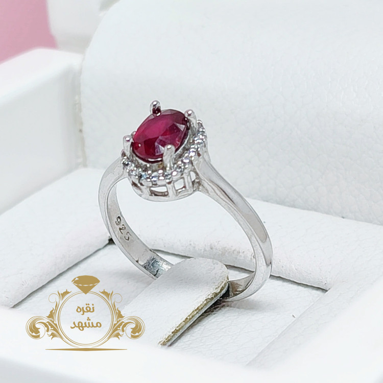 انگشتر زنانه یاقوت سرخ اصل نقره روکش رادیوم