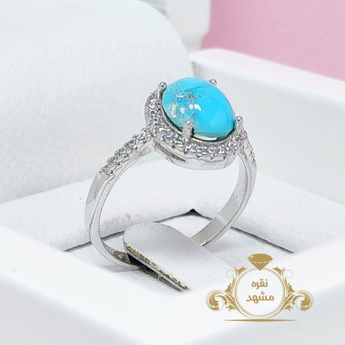 انگشتر زنانه فیروزه نیشابوری اصلی روکش رادیوم