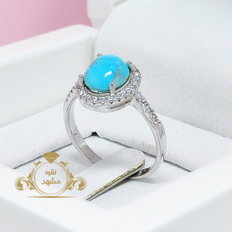 انگشتر زنانه فیروزه نیشابوری اصل روکش رادیوم