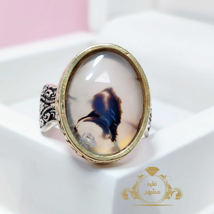 انگشتر مردانه نقره نگین شجر اصلی طرح سنتی