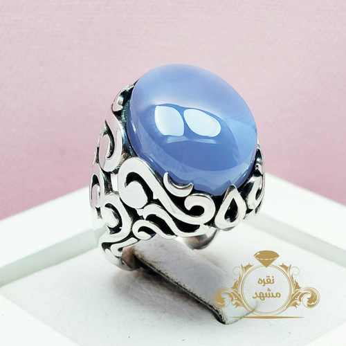 انگشتر عقیق کبود یمانی اصلی و معدنی