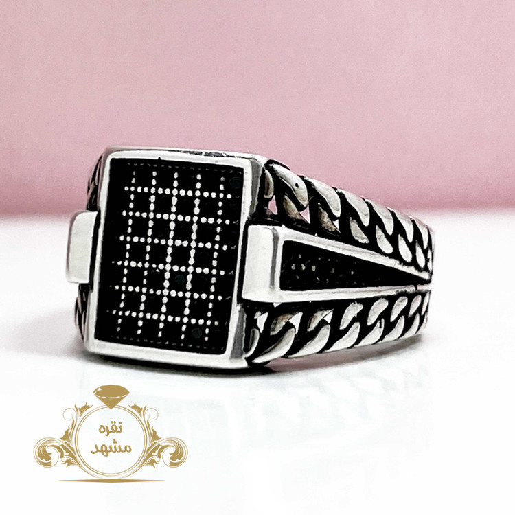 انگشتر چهارگوش ترک مردانه اسپرت منحصر به فرد