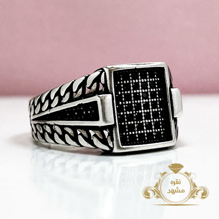 انگشتر ترک مردانه اسپرت منحصر به فرد چهارگوش