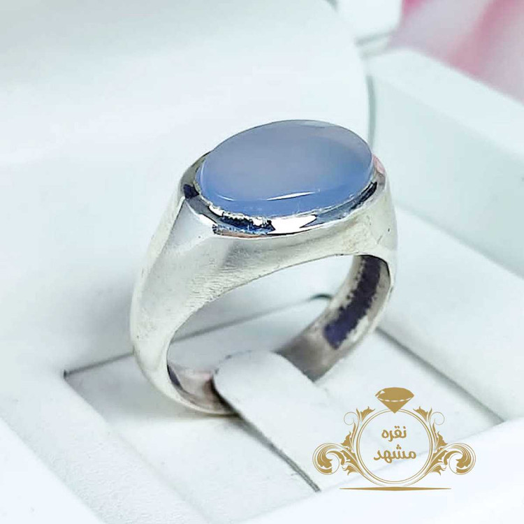 انگشتر عقیق کبود یمنی رکاب فیلی