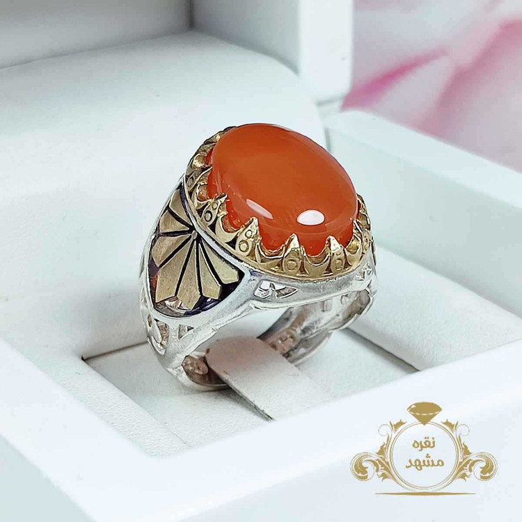 انگشتر عقیق یمانی شرف الشمس رکاب خاص و عالی