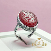 حسین منی و انا من حسین انگشتر عقیق سرخ رکاب نقره کد 122545406