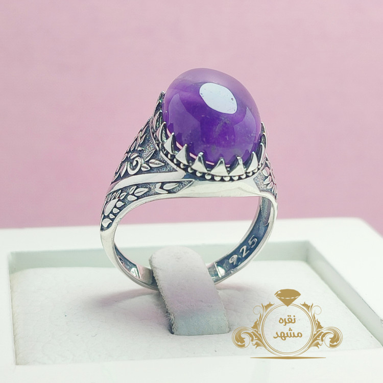 انگشتر آماتیست طبیعی دامله مردانه کد 081645437