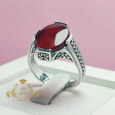 عقیق سرخ نقره عیار 925 مردانه کد 071645741